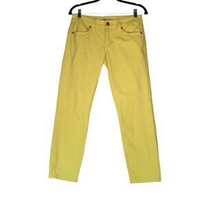 Cabi Lemin Bree Cropped Ankle Jeans Womens 2 Yellow Pockets Straight Leg  #760